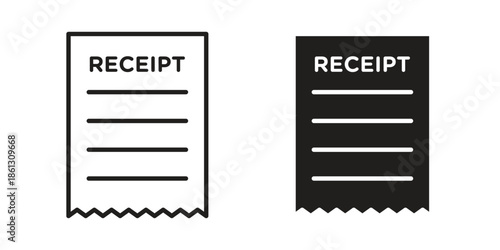 Receipt icons Symbol, logo illustration. icon concept for web design