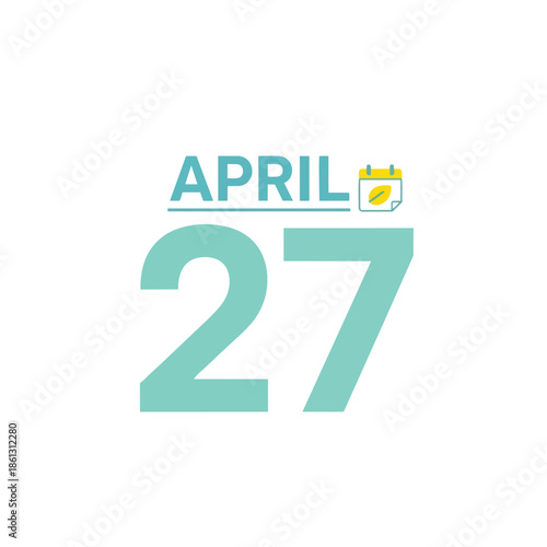 A vibrant digital illustration showcasing the specific date April 27 with a clear and distinct calendar icon, symbolizing important schedules and