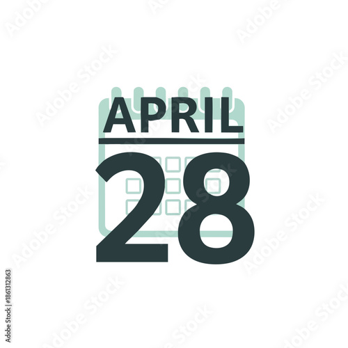 April 28 on a calendar icon, suitable for event reminders, project deadlines, and personal scheduling, promoting efficient time management and