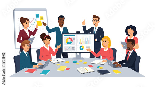 Diverse Team in Business Meeting Discussion.