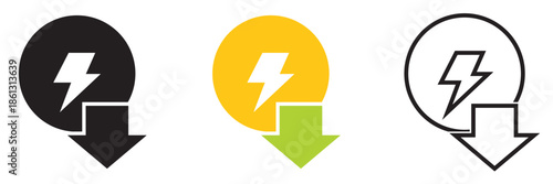 Energy reduction  icon. Vector illustration. EPS 10