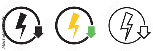 Energy reduction  icon. Vector illustration. EPS 10