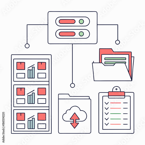 SaaS File Manager Storage Graphic Resources Vector Elements
