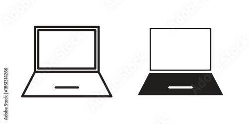 Laptop icons logo design, Pictogram Icons
