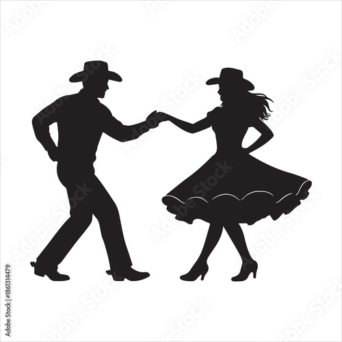 silhouette of a dancing couple