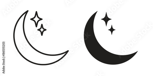 Moon icons logo design, Pictogram Icons