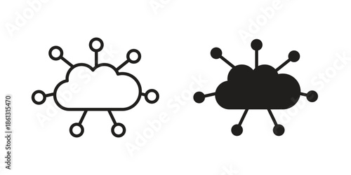 Network cloud icons logo design, Pictogram Icons