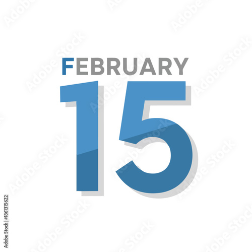 February 15th date display in modern typography a clear digital calendar representation for important events