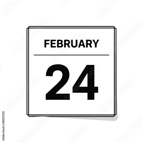 February 24th prominently displayed on a clean, minimalist calendar icon. Perfect for highlighting key dates, event planning, and setting timely