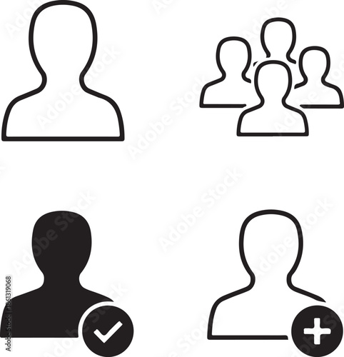 User icons for single person, group, and adding users