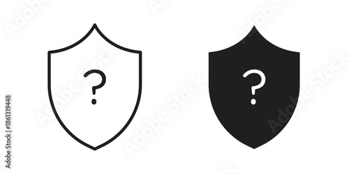 Shield interrogation icons logo design, Pictogram Icons