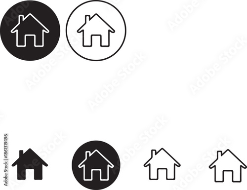 Home icon set house symbol variations real estate