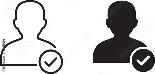 User profile with checkmark icon person avatar