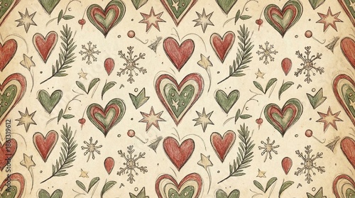 Love Background with Romantic Hearts, Soft Light