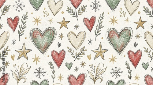 Love Background with Romantic Hearts, Soft Light