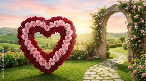 Love Background with Romantic Hearts, Soft Light