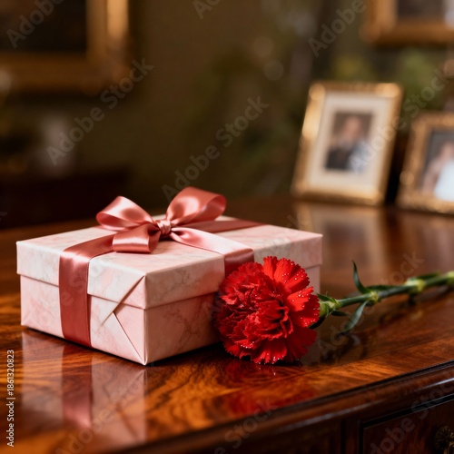 붉은카네이션이_올려진_고급선물상자