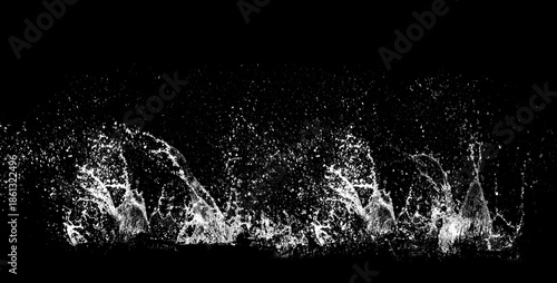 Wallpaper Mural Water splashing up with a sense of energy and motion against a dark background, creating dynamic visual interest. The image captures the natural fluidity and powerful essence of water Torontodigital.ca