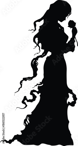 Mother and baby silhouette love maternity bond motherhood tenderness illustration isolated on white background maternal care family concept art design