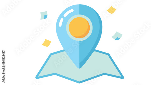 Pastel Soft Minimalist Navigation Pin and Map Marker Icon for Digital Wayfinding and Mobile App User Interface
