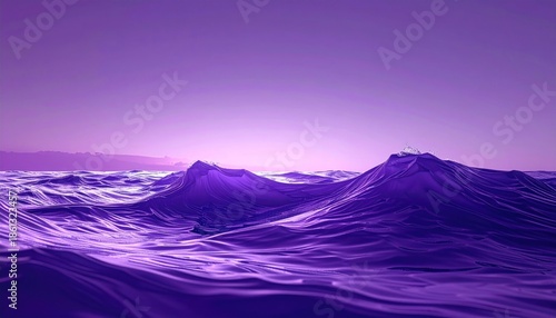 Purple Ocean Waves at Sunset - A Serene and Dreamlike Seascape.