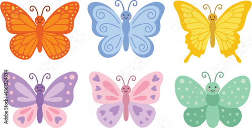 Colorful Butterfly Collection with Various Patterns and Designs.