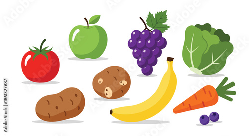 A vibrant collection of fresh and wholesome fruits and vegetables, perfect for healthy eating.
