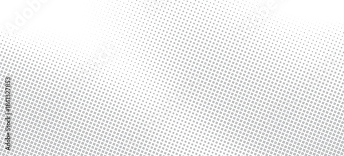 Abstract light gray halftone dot background with diagonal geometric pattern. Minimal modern texture suitable for banner, poster, presentation, website background