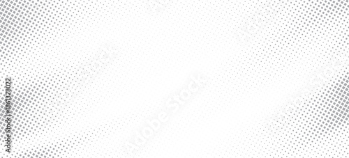 Abstract light gray halftone dot background with diagonal geometric pattern. Minimal modern texture suitable for banner, poster, presentation, website background