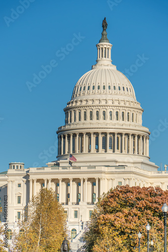 US Capitol in Autumn Foliage, Washington DC