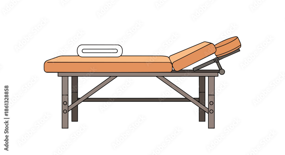 Fototapeta premium Adjustable medical examination and massage therapy table for wellness and treatment