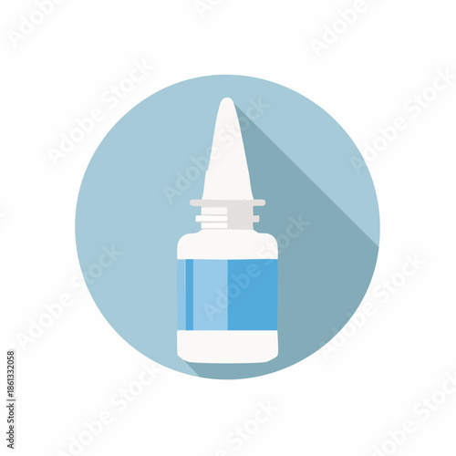 Medication Bottle Illustrative Flat Icon Nasal Spray Remedy Solution Container