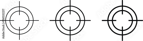 Target crosshair focus icons set