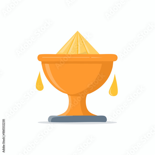 Citrus Juicer Extracting Liquid: A Fresh Orange Juice Preparation Tool Illustration