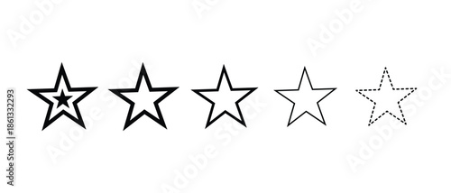Star outline icons set