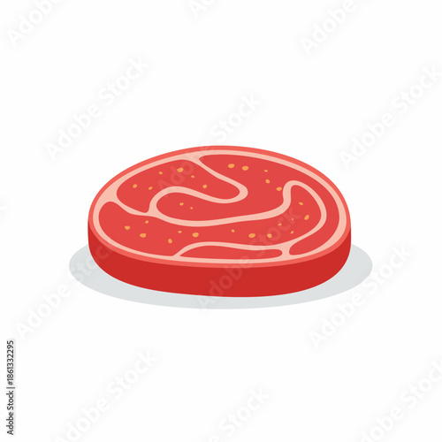 Vector Round Cut Of Beef Meat: A Culinary Illustration of Steak