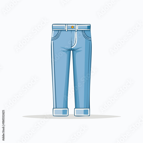Blue Jeans Apparel Bottom Clothing Casual Denim Fashion Garment Jean Trousers Vector