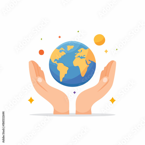 Holding Planet Earth Gentle Hand Gesture Nurturing Globe for Ecological Protection and Environmental Sustainability Global Awareness