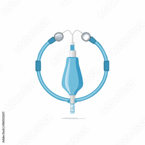 Artificial Insemination Device with Curved Tubes for Fertility Treatments and Embryo Transfers Medical Illustration