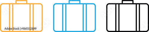 Travel suitcase and luggage icons set