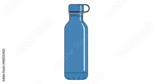 Stylish blue insulated water bottle, perfect for hydration on the go, showcasing a sleek design for eco-conscious individuals, promotes sustainable