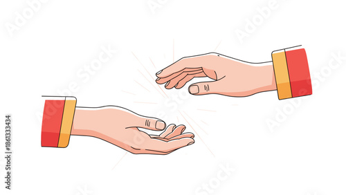 Hands reaching out to each other in a gesture of connection, Generative AI.