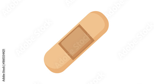 A beige adhesive plaster for essential minor wound care, providing crucial protection and facilitating quick recovery, clearly shown on a clean