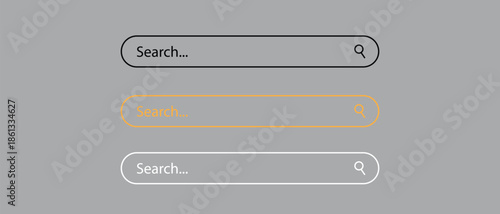 Minimal search bar input fields set