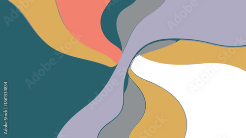 Abstract illustration of wavy shapes in various colors flowing together on a digital canvas from a top-down viewpoint