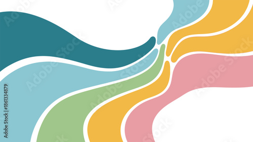 Abstract colorful illustration with flowing shapes and vibrant colors