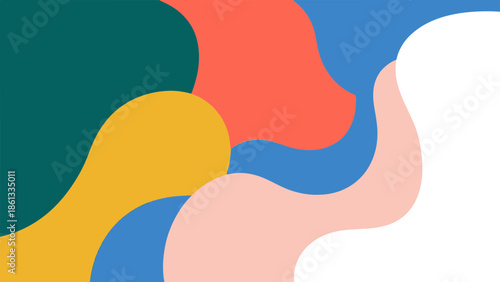 Vibrant abstract shapes overlapping in a dynamic composition