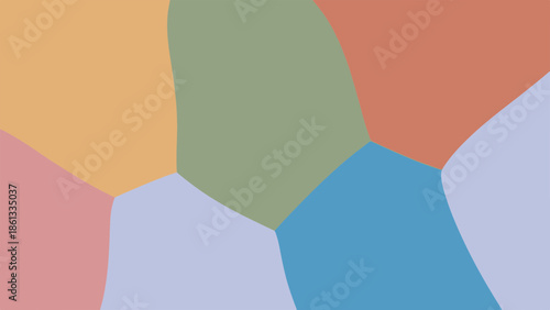 A colorful abstract geometric pattern featuring various shapes and hues