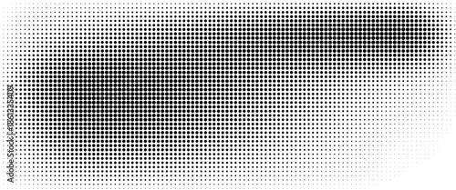 Dotted halftone gradient texture. Fading polka dot background. Repeated dots gradation pattern background. Black vanishing comic pop art overlay backdrop.