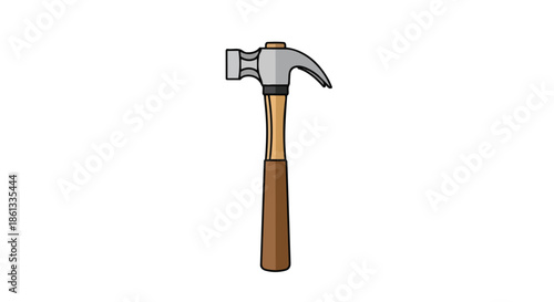 A vibrant illustration of a traditional claw hammer, showcasing its robust design and utility for various tasks and essential home improvements a